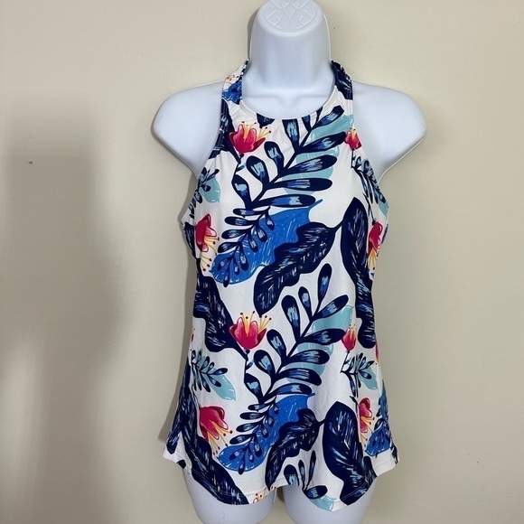 Tropical Breeze sz lg tankini top in a floral fabric longer style - Picture 8 of 10